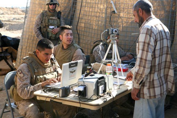 Iraq biometric ID BATT HIDE system USMC 