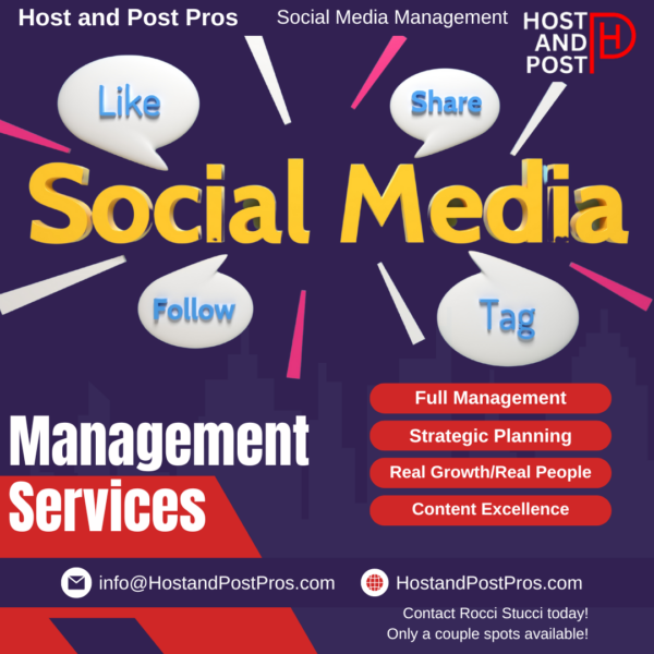 Social Media Management banner for facebook, instagram, youtube, and all other socials.